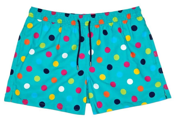 HAPPY SOCKS Men's Mint Big Dot Mesh Lining Swimming Shorts Large NWT