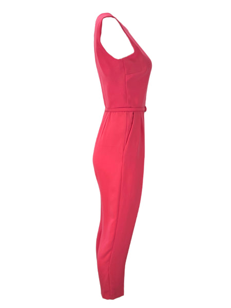 Max Mara Women's Pink Mirna Sleeveless Keyhole Neck Jumpsuit NWT