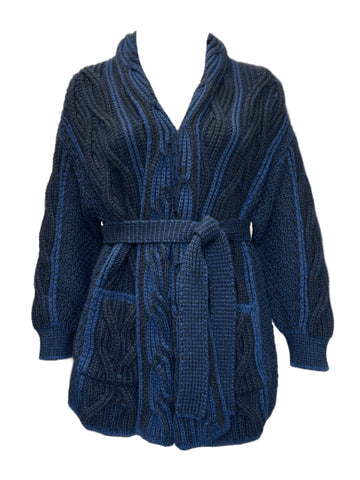 Marina Rinaldi Women's Blue Moda Open Front Cardigan NWT