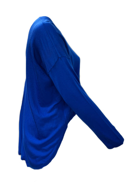 Marina Rinaldi Women's Blue Moda Knitted Virgin Wool Cardigan Size XL NWT