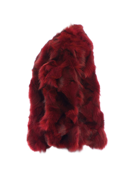 REBECCA MINKOFF x Jocelyn Women's Merlot Monique Fox Fur Jacket $1,498 NWT