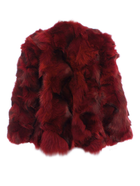 REBECCA MINKOFF x Jocelyn Women's Merlot Monique Fox Fur Jacket $1,498 NWT