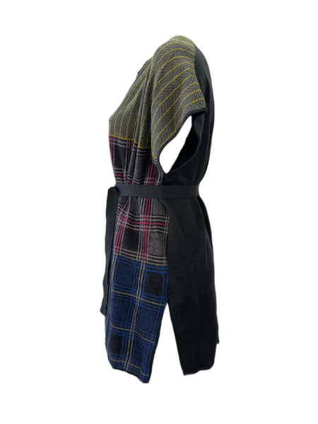 Marina Rinaldi Women's Dark Grey Mosaico Belted Knitted Cardigan NWT