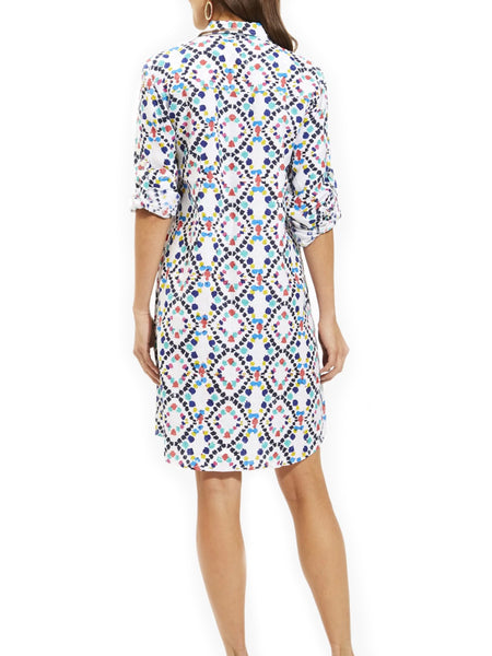 ROBERTA ROLLER RABBIT Women's Bright Mouffa Shirt Dress $225 NEW