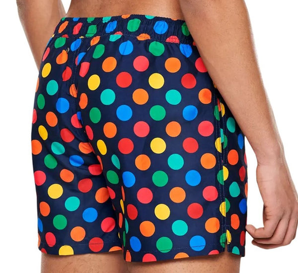 HAPPY SOCKS Men's Navy Big Dot Mesh Lining Swimming Shorts NWT