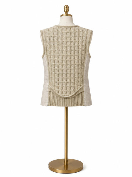 Max Mara Women's Beige Mxmcalibri Button Closure Vest NWT