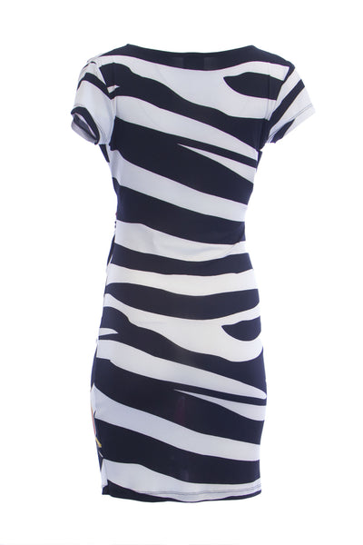 OLIAN Maternity Women's Animal Print Sleeveless Dress Small Black White