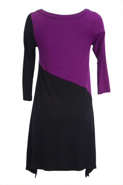 OLIAN Maternity Women's Colorblock Asymmetric Hem Shift Dress X-Small Berry