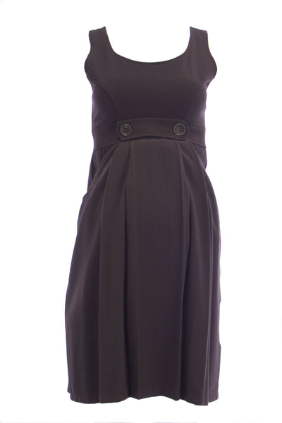 OLIAN Maternity Women's Brown Princess Panel Scoop Neck Ponte Dress $145 NWT