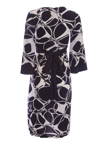 OLIAN Maternity Women's Abstract Print 3/4 Loose Sleeve Dress X-Small White