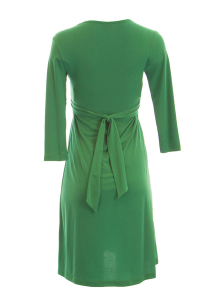 OLIAN Maternity Women's 3/4 Sleeve V-Neck Dress X-Small Shamrock Green