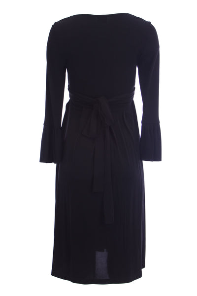 OLIAN Maternity Women's Jeweled Waist Bell Sleeve Dress X-Small  Black