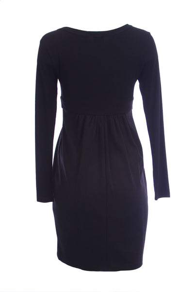 OLIAN Maternity Women's Crochet Inset Long Sleeve Dress Small Black