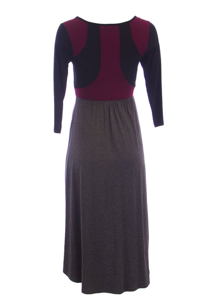 OLIAN Maternity Women's Colorblock High Low Hem Dress X-Small Grey