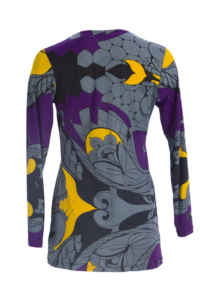 OLIAN Maternity Women's Grey Abstract Print Classic Neckline Tunic XS $115 NWT