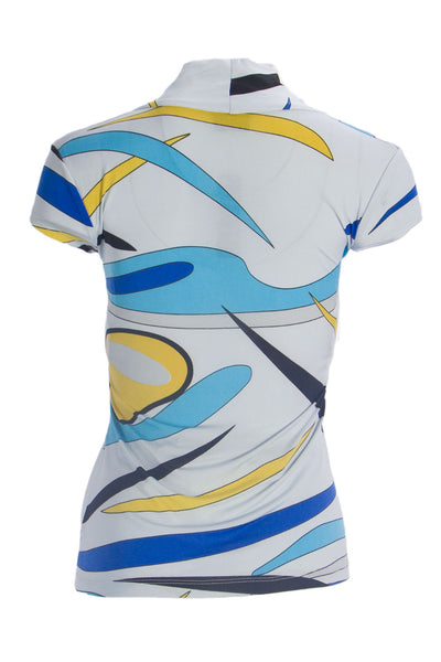 OLIAN Maternity Women's Multi Abstract Print Twist Accent Front Top XS $105 NWT