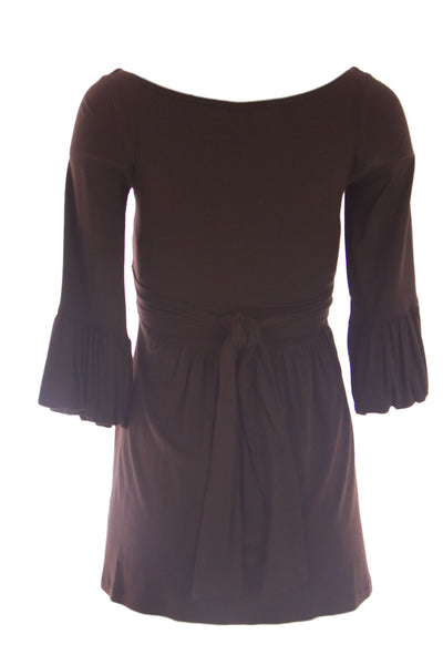 OLIAN Maternity Women's Brown Jeweled Waist Princess Panel Tunic XS $145 NWT