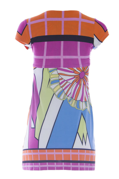 OLIAN Maternity Women's Multi Abstarct Print Cap Sleeve Tunic Top XS $118 NWT