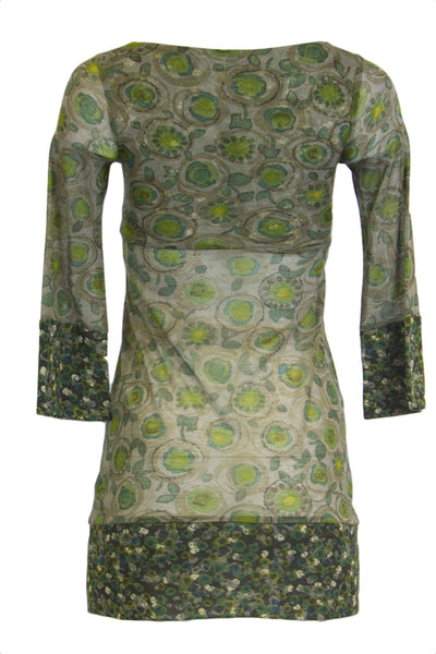 OLIAN Maternity Women's Green Floral Print 3/4 Sleeve Tunic XS $129 NEW