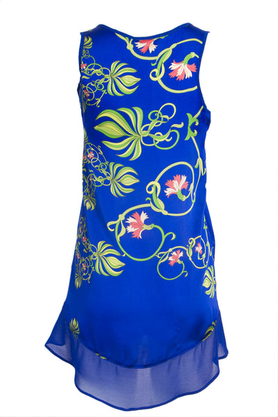 OLIAN Maternity Women's Royal Blue Floral Print Sleeveless Top XS $105 NWT