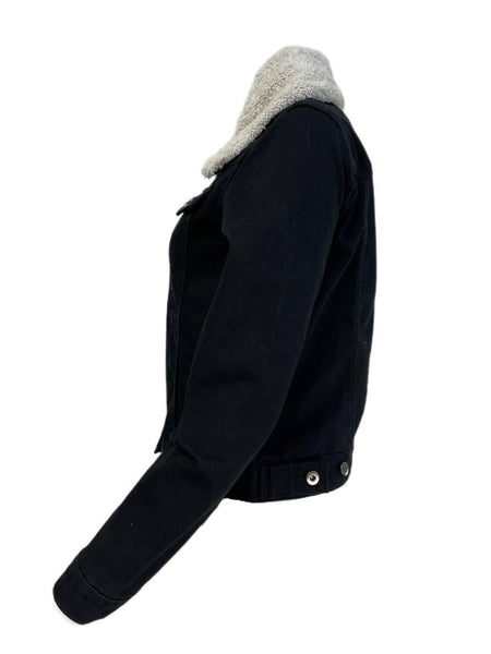 LOST IN LUNAR Women's Black Northern Lights Denim Jacket Size US 4 NWT