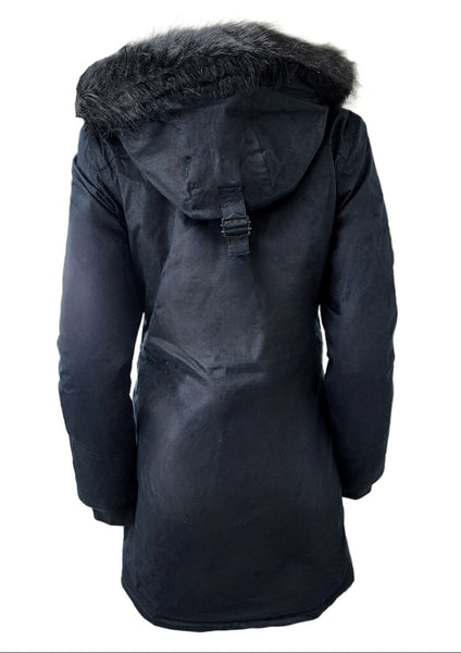 HoodLamb Women's Nightwatch Black Nordic Warm Natural Hemp Parka NWT