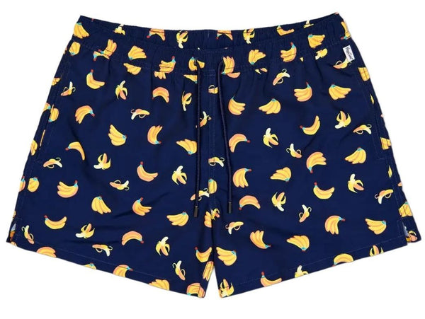 HAPPY SOCKS Men's Navy Banana Mesh Lining Swimming Shorts NWT