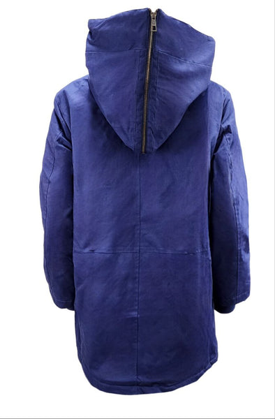 HoodLamb Women's Navy Oversized Warm Natural Hemp Coat 420 NWT