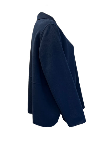 Marina Rinaldi Women's Navy Nabucco Button Down Coat NWT