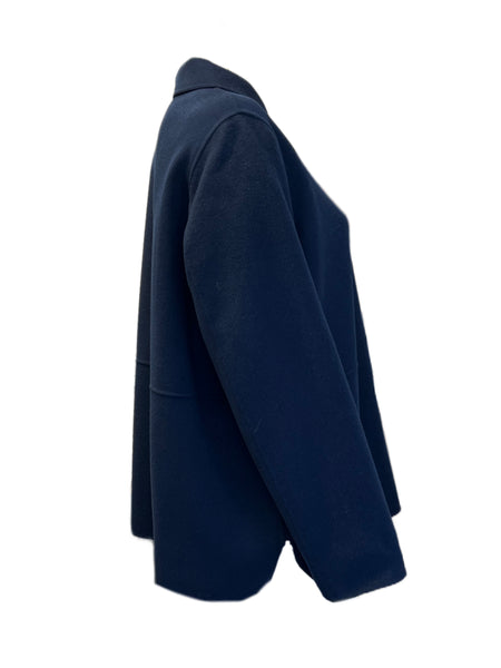 Marina Rinaldi Women's Navy Nabucco Button Down Coat NWT