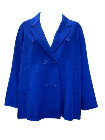 Marina Rinaldi Women's Blue Nadia Button Down Coat NWT