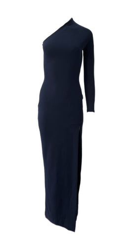 SOLACE London Navy Nadia One Shoulder Maxi Dress Size US 4 NWT