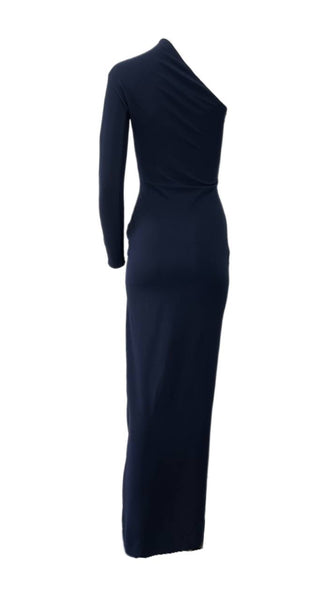 SOLACE London Navy Nadia One Shoulder Maxi Dress Size US 4 NWT