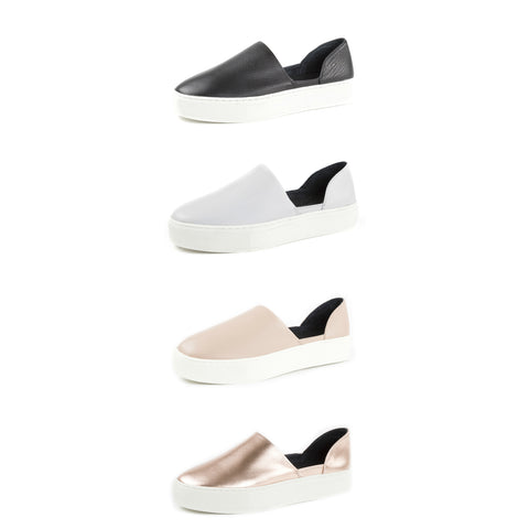 REBECCA MINKOFF Women's Nana Leather Slip-On Platform Sneakers $130 NIB