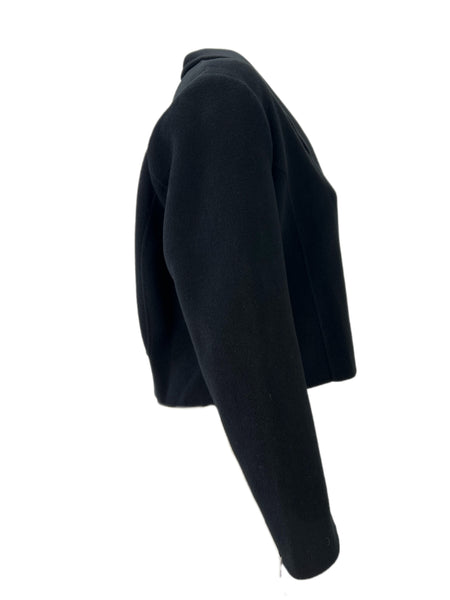 Marina Rinaldi Women's Nero Nascita Wool Cropped Jacket NWT