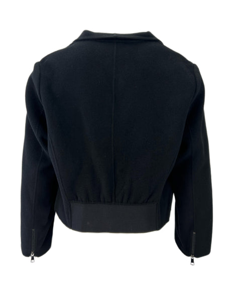 Marina Rinaldi Women's Nero Nascita Wool Cropped Jacket NWT