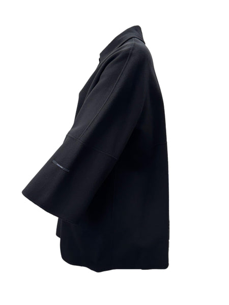 Marina Rinaldi Women's Black Natalia Button Closure Coat NWT