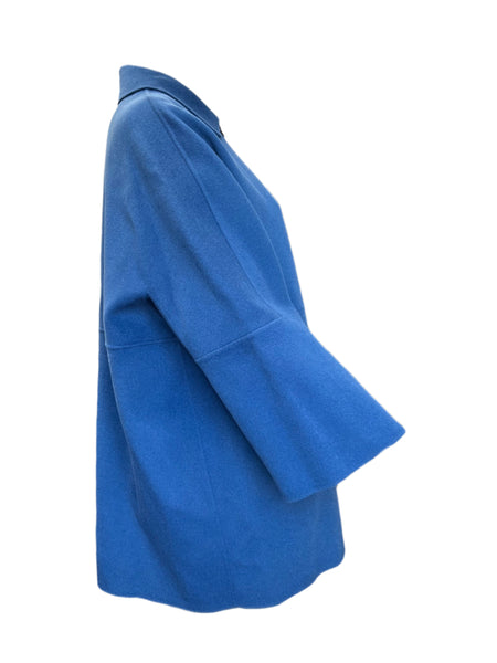 Marina Rinaldi Women's Blue Natalia Wool Blended Coat NWT