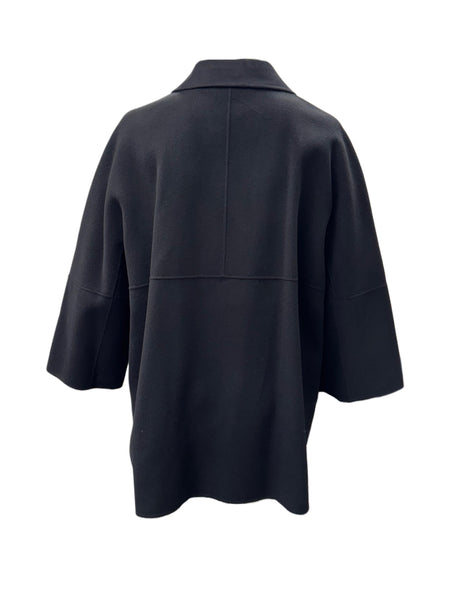 Marina Rinaldi Women's Black Natalia Button Closure Coat NWT