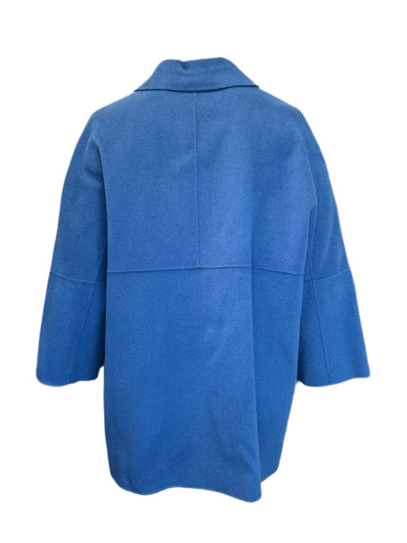 Marina Rinaldi Women's Blue Natalia Wool Blended Coat NWT