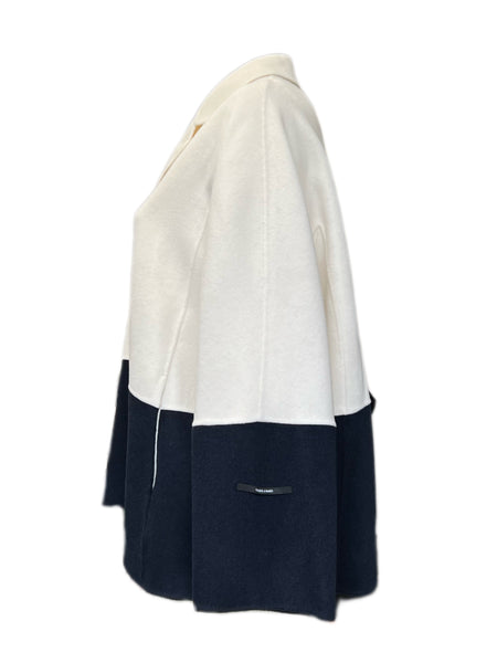 Marina Rinaldi Women's White Naturale Wool Cashmere Coat NWT
