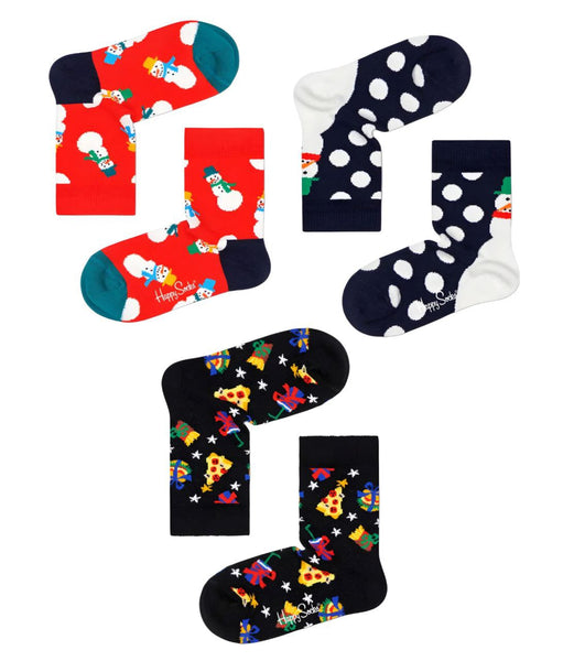 HAPPY SOCKS Kids' Holiday Necessities 3 Pair Socks Gift Set 2-3 Years NWB