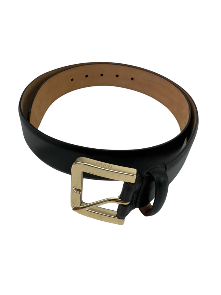 Max Mara Women's Black Newbuckle40 Leather Buckle Belt NWT