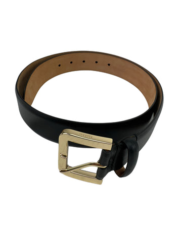 Max Mara Women's Black Newbuckle40 Leather Buckle Belt NWT