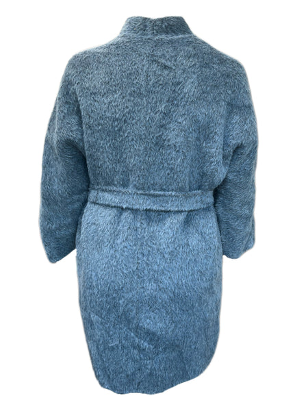 Marina Rinaldi Women's Blue Ninfa Alpaca Wool Coat Size 14W/23 NWT