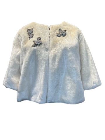 Marina Rinaldi Women's White Ninfea Faux Fur Coat NWT