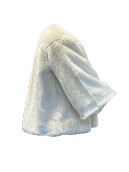 Marina Rinaldi Women's White Ninfea Faux Fur Coat NWT