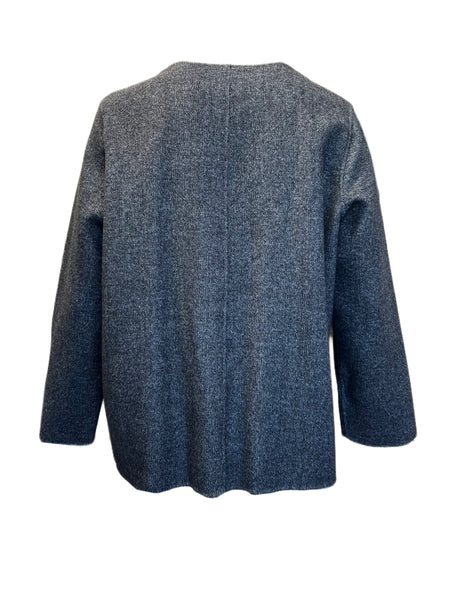 Marina Rinaldi Women's Grey Nives Button Closure Coat NWT