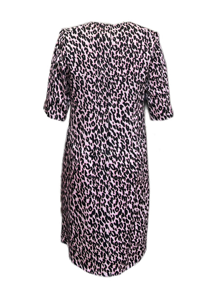 MARINA RINALDI by MaxMara Nixon Pink Animal Print V-Neck Dress