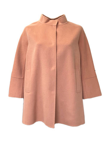 MARINA RINALDI Women's Peach Noa Wool Blend Coat $1,455 NWT